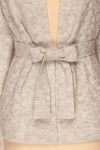 Kielce Brume Grey Long Sleeve Cardigan | La petite garçonne bow close-up
