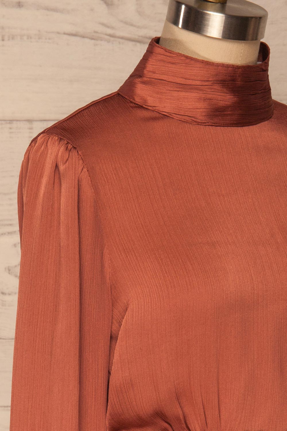 Kiell Clay Pink Open Back Silky Blouse | La petite garçonne  side close up