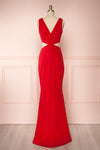 Kiira Red Cut-Outs Mermaid Gown | Boudoir 1861 back view