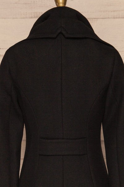 Kikky Black Felt Soia&Kyo Trench Coat back close up | La Petite Garçonne