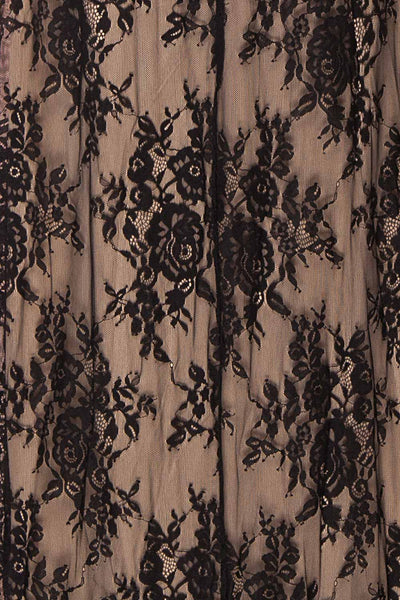 Kimcha Black Lace A-Line Gown | Boutique 1861 fabric detail