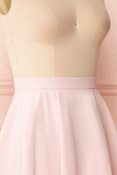 Kimidori Light Pink Flowy Short Skirt side close up | Boutique 1861