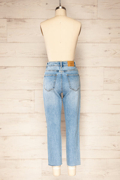 Kirov Washed Blue High-Waisted Jeans | La petite garçonne  back view