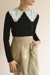 Lakshmi Beige Felt Skirt | Jupe Courte | La Petite Garçonne model close up