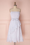 Kizzie White Striped Summer Dress with Ruffles | Boutique 1861