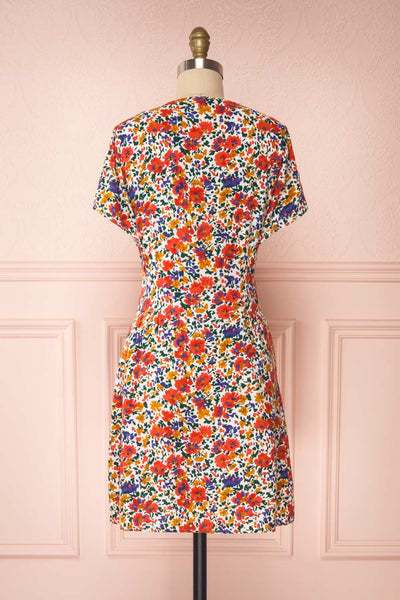 Klasina Colourful Button-Up Short Dress | Boutique 1861 back view