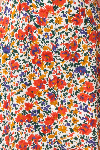 Klasina Colourful Button-Up Short Dress | Boutique 1861 fabric