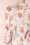 Klavdiya Colourful Tropical Leaves Pattern Maxi Dress | BACK CLOSE UP | Boutique 1861