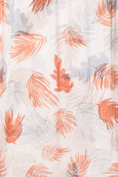 Klavdiya Colourful Tropical Leaves Pattern Maxi Dress | TEXTURE DETAIL | Boutique 1861