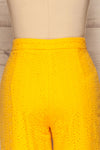 Klobuck Yellow Openwork Straight Leg Pants | La petite garçonne back close up