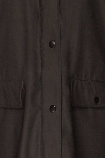 Klodzko Black Wide Hooded Rain Coat | La petite garçonne fabric