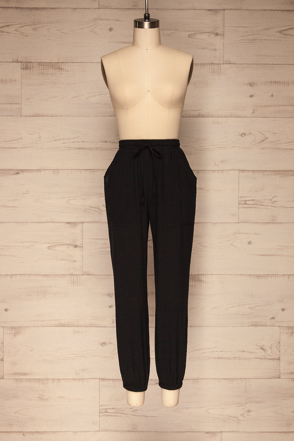 Kmesmi Black High Waist Pants | La petite garçonne  front view 