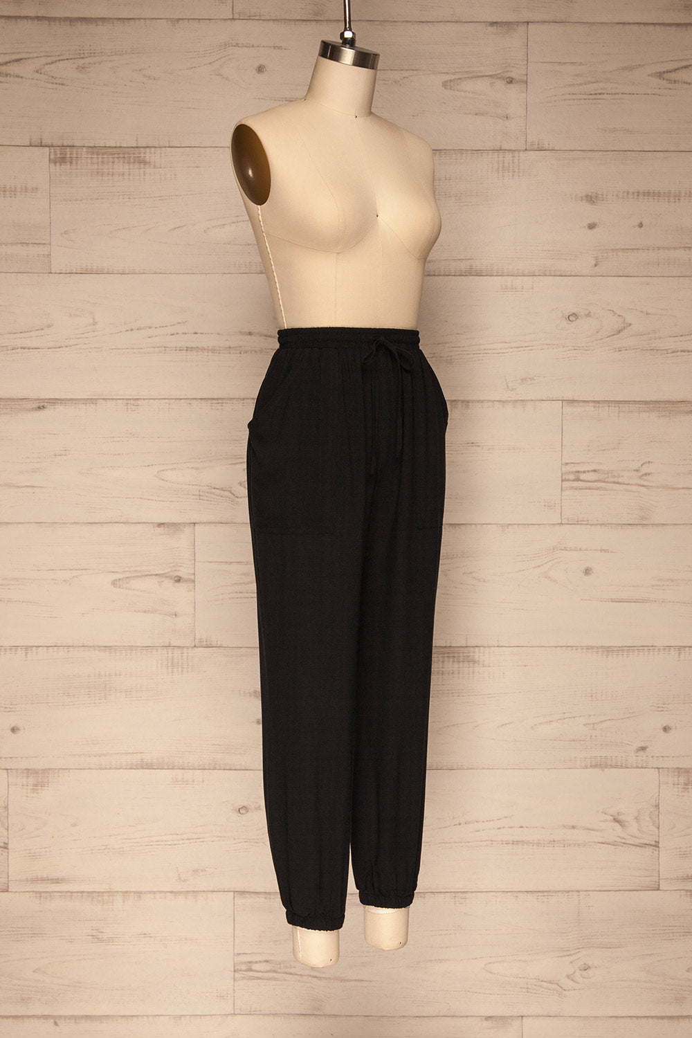 Kmesmi Black High Waist Pants | La petite garçonne  side view 