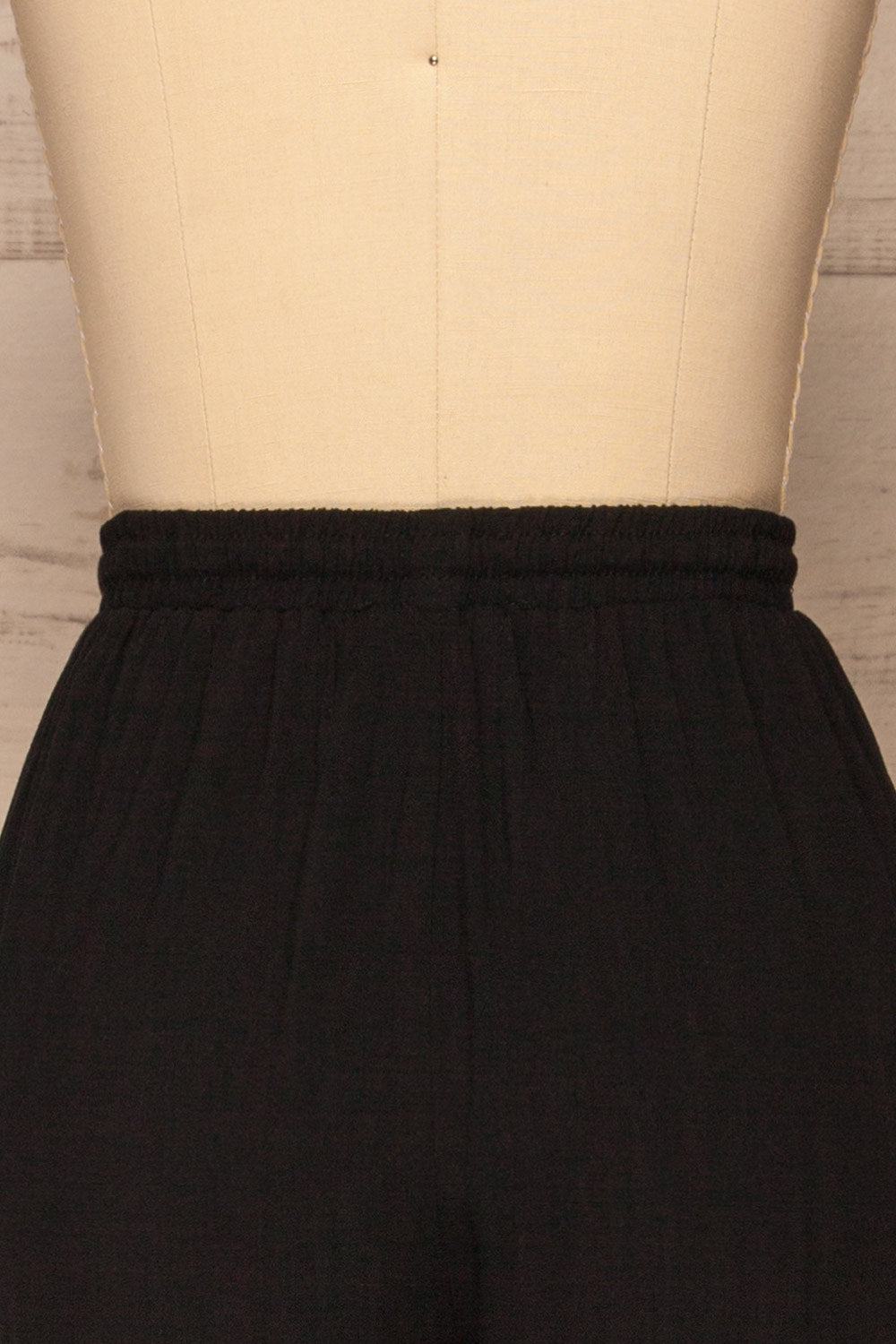 Kmesmi Black High Waist Pants | La petite garçonne  back close-up