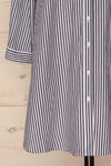 Kolinec White & Charcoal Striped Shirt Dress | La Petite Garçonne