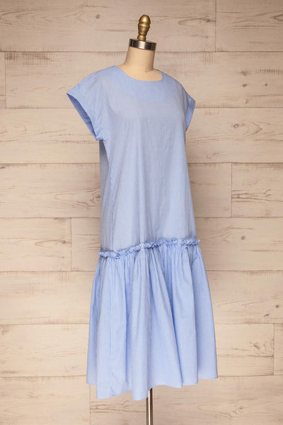 Kolobrzeg White & Blue Plaid Dress side view | La petite garçonne