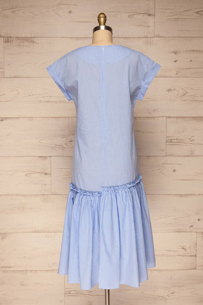 Kolobrzeg White & Blue Plaid Dress back view | La petite garçonne