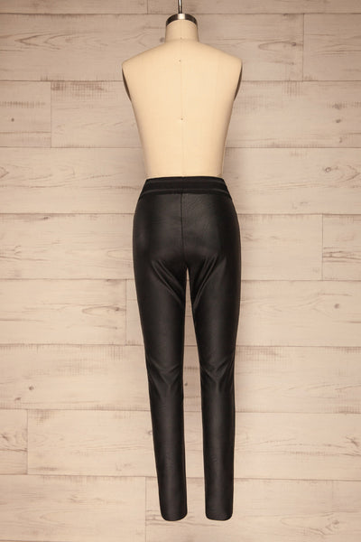 Koluszki Black Faux Leather Legging | La petite garçonne back view