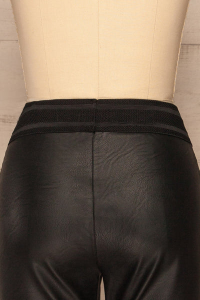 Koluszki Black Faux Leather Legging | La petite garçonne back close up