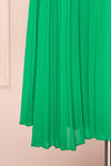 Konani Green Chiffon Pleated Midi Dress | Boutique 1861