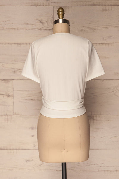 Kordelio White Short Sleeved Wrap Top | La Petite Garçonne 5