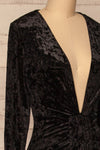 Korfantow Black Velvet Maxi Dress | La petite garçonne side close-up