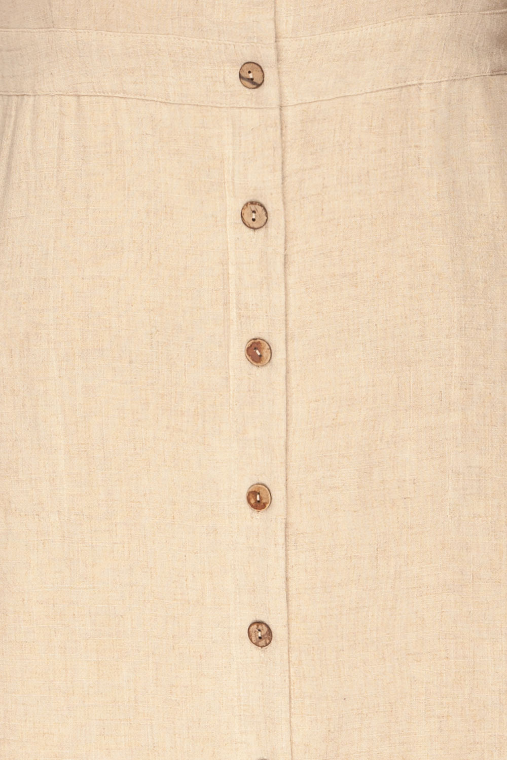 Korkula Beige Linen Buttoned Plus Size Dress | La petite garçonne fabric