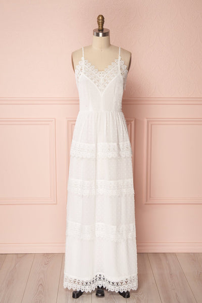 Edit website SEO Kornelia White Lace & Plumetis Layered Dress front view | Boudoir 1861