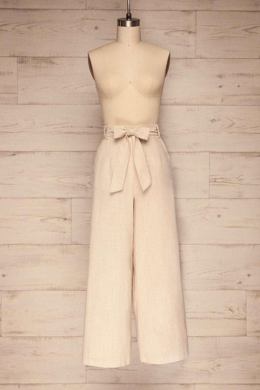 Koszalin Beige Wide Leg Pants | La petite garçonne front view