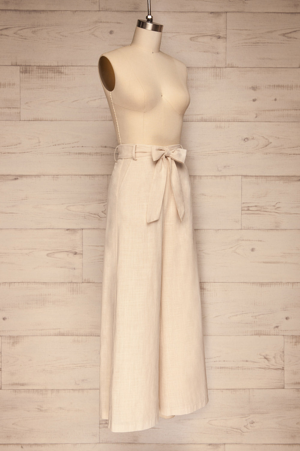 Koszalin Beige Wide Leg Pants | La petite garçonne side view