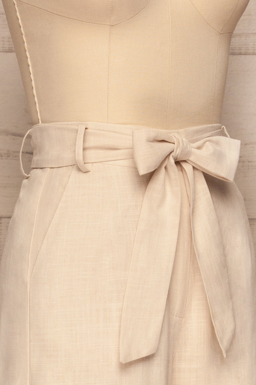 Koszalin Beige Wide Leg Pants | La petite garçonne side close up