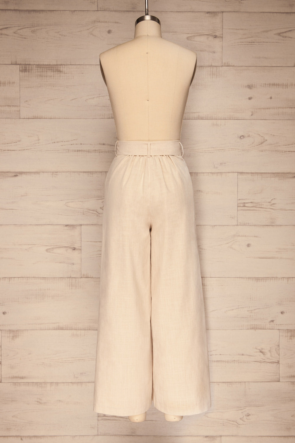 Koszalin Beige Wide Leg Pants | La petite garçonne back view