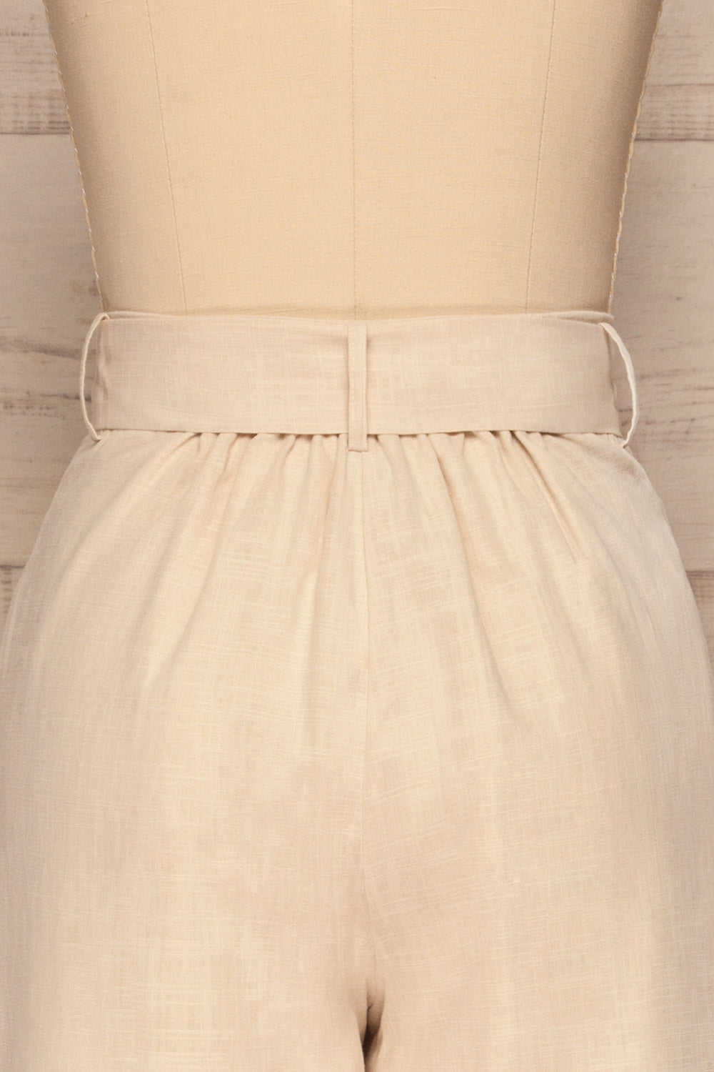 Koszalin Beige Wide Leg Pants | La petite garçonne back close up