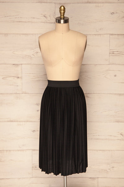 Koufos Nero Black Pleated A-Line Skirt | La Petite Garçonne 1