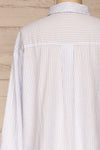 Kouvola Bleu Striped Shirt | Chemisier | La Petite Garçonne back close-up