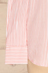 Kouvola Rouge Striped Shirt | Chemisier | La Petite Garçonne bottom close-up
