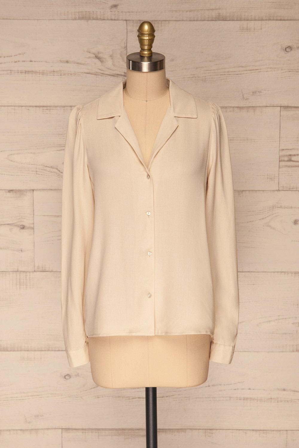 Kovin Cream Long Sleeve Blouse | La petite garçonne front view 