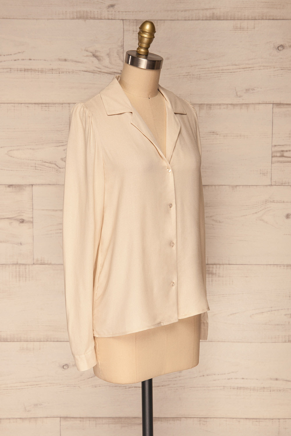 Kovin Cream Long Sleeve Blouse | La petite garçonne side view 