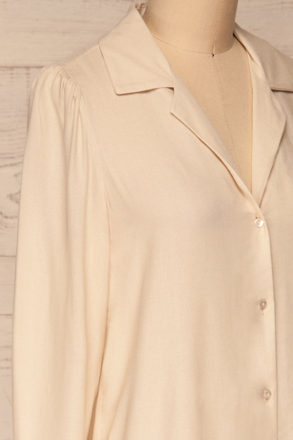 Kovin Cream Long Sleeve Blouse | La petite garçonne side close-up