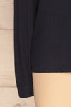 Kovin Navy Long Sleeve Blouse | La petite garçonne bottom close-up