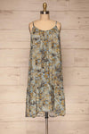Kozuchow Sage Green Patterned Summer Dress front view | Boutique 1861