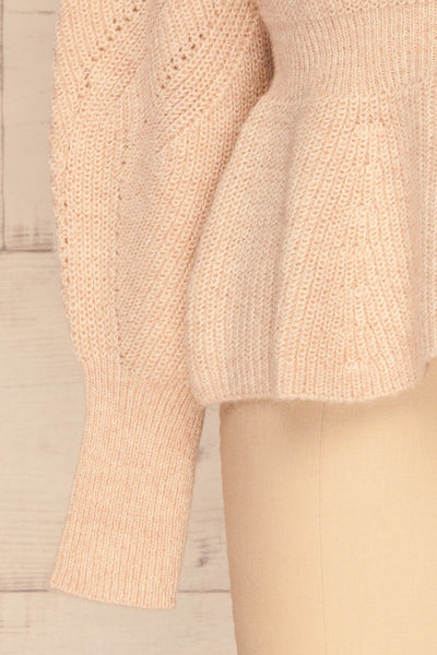Krems Light Pink Puffy Sleeve Knit Sweater | La petite garçonne sleeve