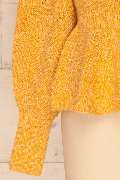 Krems Yellow Puffy Sleeve Knit Sweater | La petite garçonne sleeve