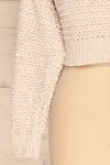 Krinidhes Ivory Chenille Cropped Sweater | La Petite Garçonne bottom close-up