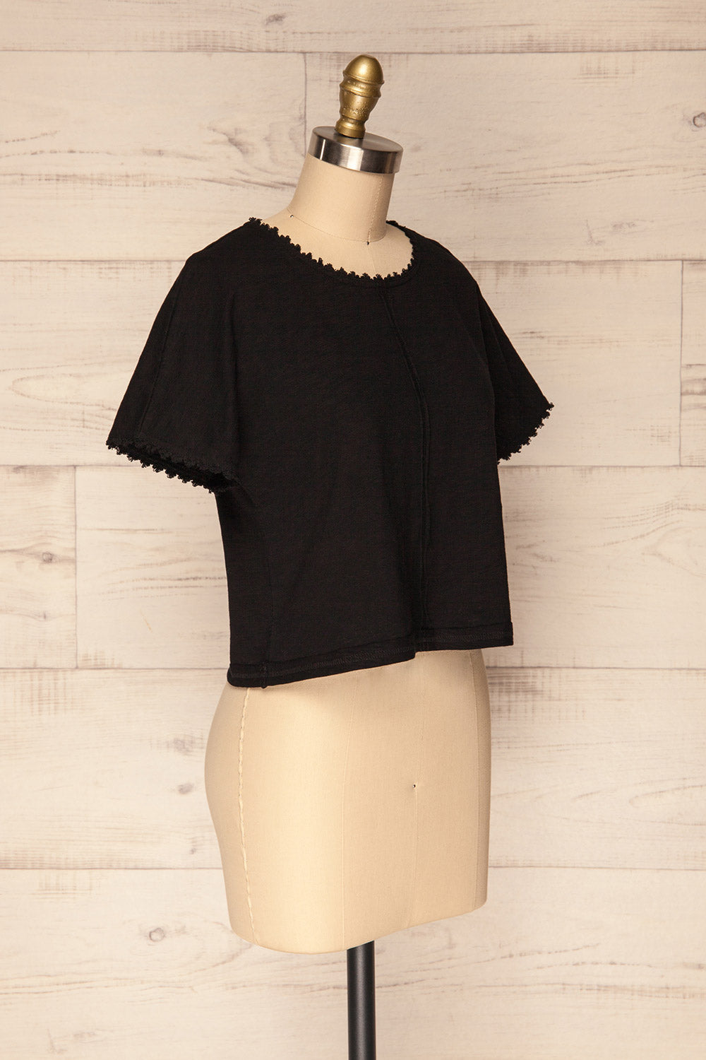 Kriston Loose Black Crop Top with Fringe | La Petite Garçonne 4