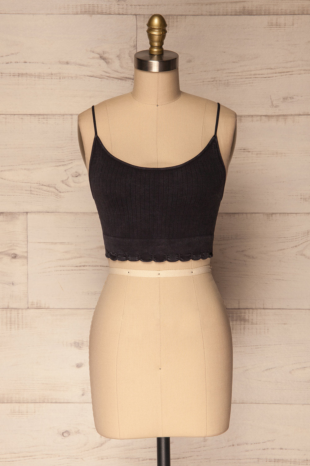 Krokeai Black Stretchy Ribbed & Cropped Cami | La Petite Garçonne 1