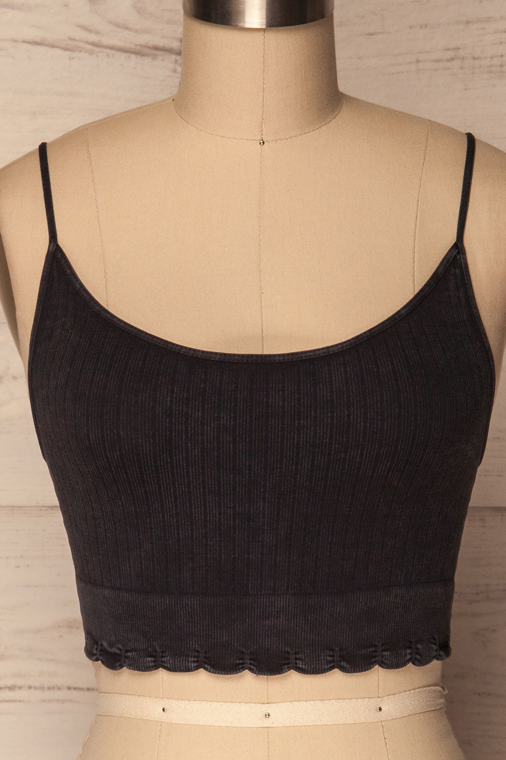 Krokeai Black Stretchy Ribbed & Cropped Cami | La Petite Garçonne 3