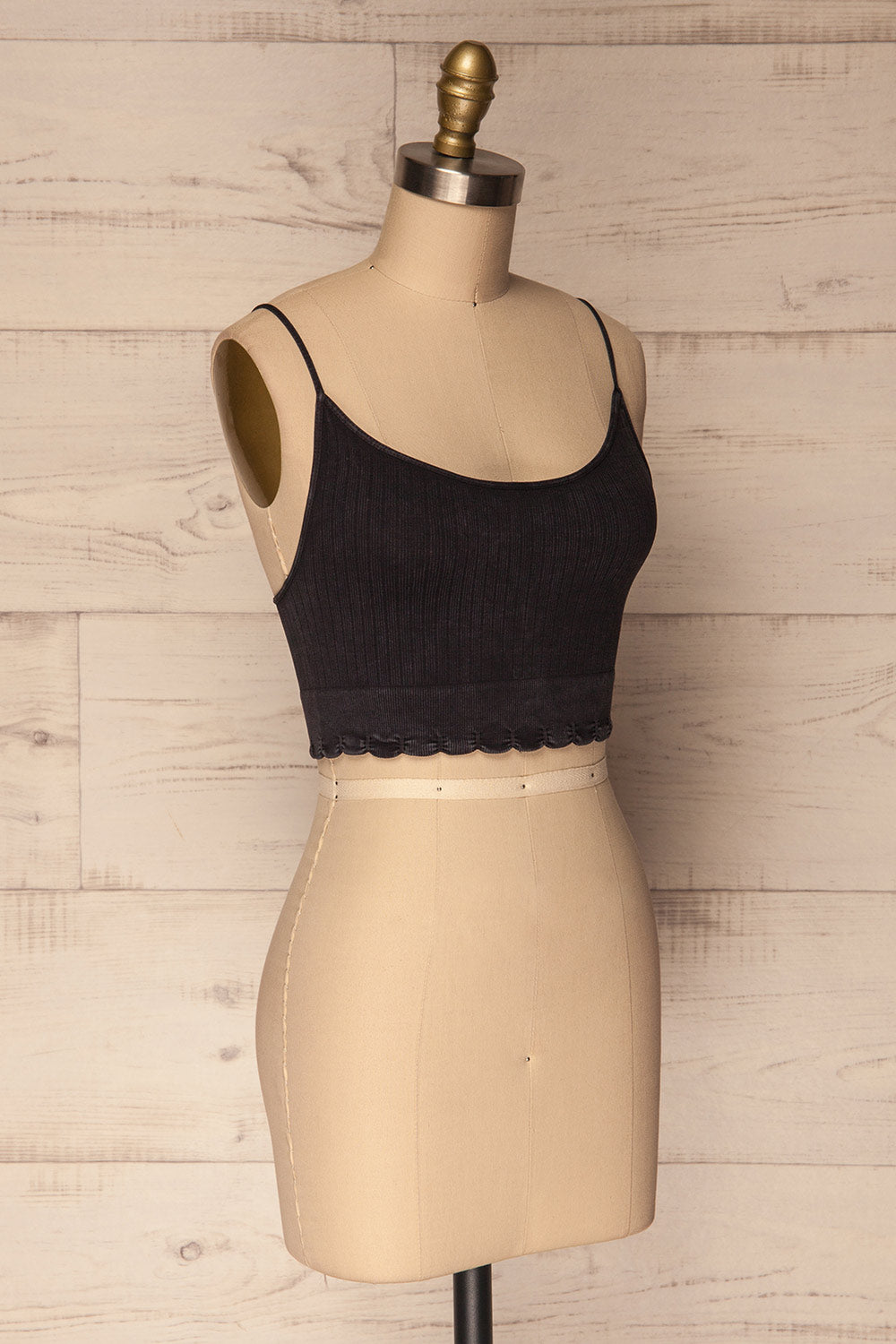 Krokeai Black Stretchy Ribbed & Cropped Cami | La Petite Garçonne 4