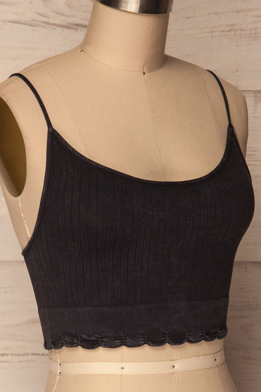 Krokeai Black Stretchy Ribbed & Cropped Cami | La Petite Garçonne 5