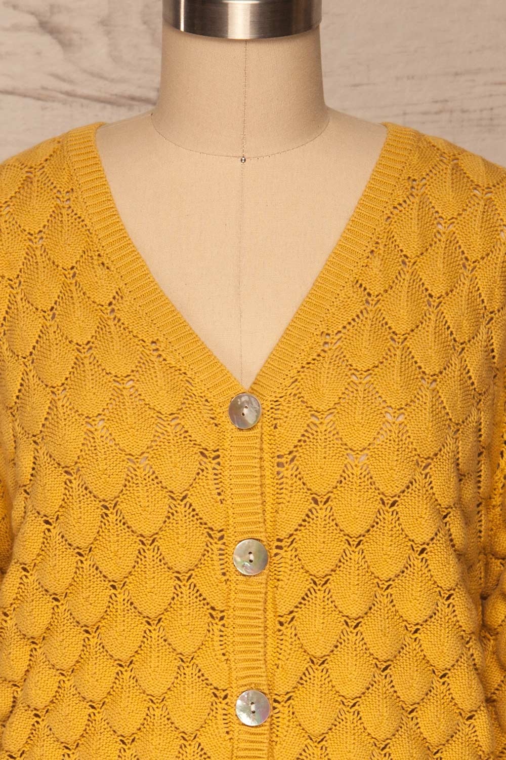 Krynica Sun Yellow V-Neck Knit Top | La petite garçonne front view